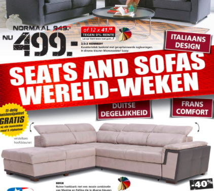 Boete van 350.000 euro voor Seats and Sofas