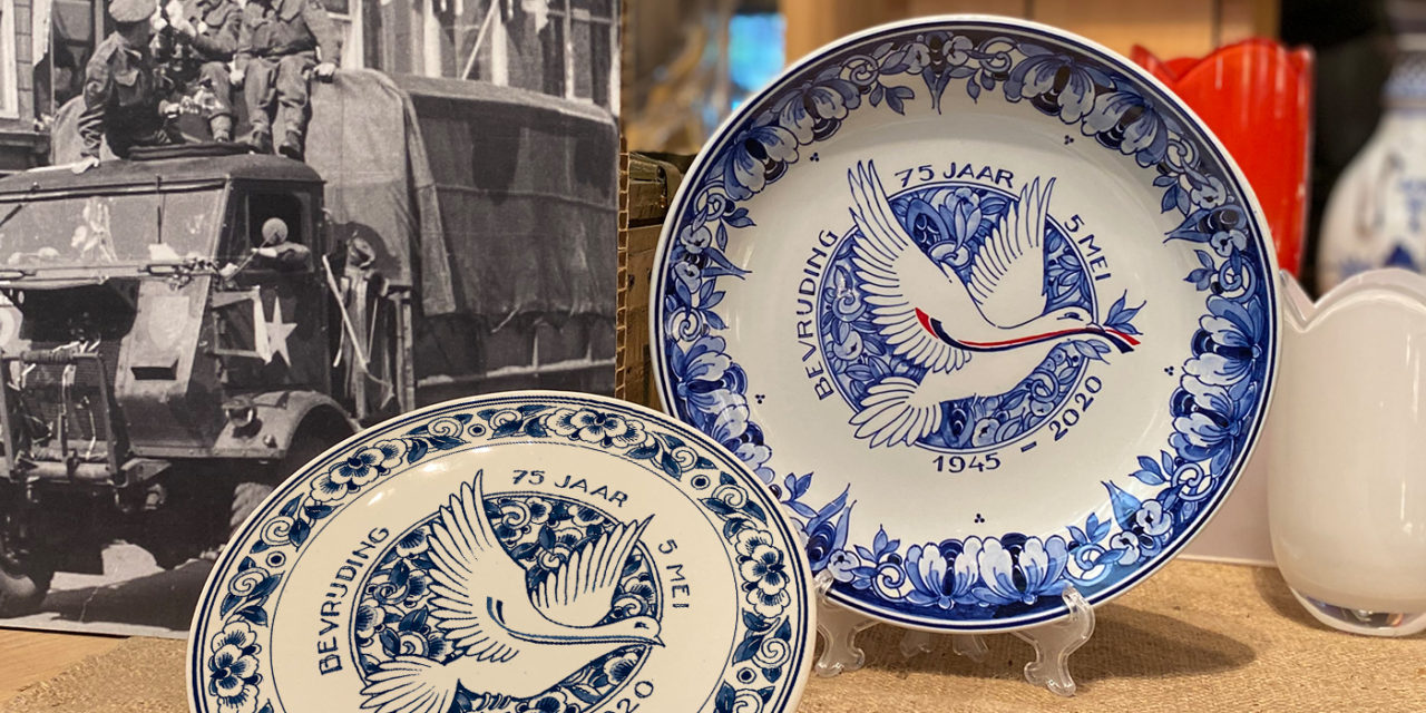 Royal Delft: speciaal bord voor 75 jaar vrijheid