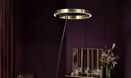 Elegante vloerarmatuur Mito raggio van Occhio