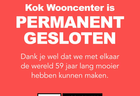 Kok Wooncenter sluit de deuren: ‘Bedankt voor 59 prachtige jaren!’