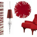 Bloedrode items vanuit een grijs Milaan